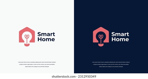 smart home logo design template