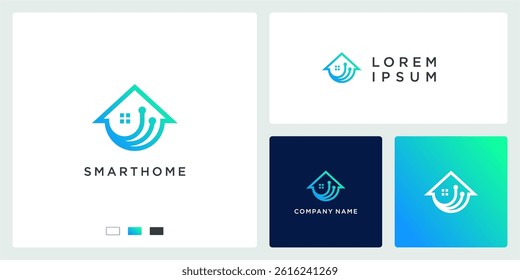 Smart home logo design template