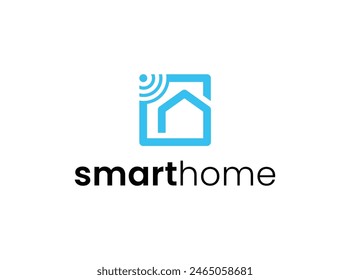 smart home logo design vector template