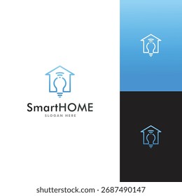 smart home logo design vector illustration, house icon logotype