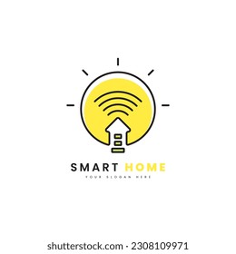 Smart home logo. Minimalis home logo, suitable for smart home logos, housing logos, or energy efficient home logos.