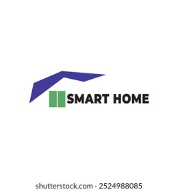 Smart home logo modern abstract design with the concept of sophisticated home network technology, showing a smart home, sophisticated and futuristic, very suitable for