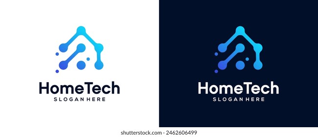 Smart home logo, Home technology, vector illustration