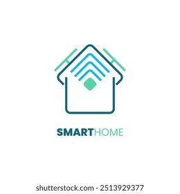 Smart home logo that symbolizes innovation and modern living. Featuring creative, minimalist design with wireless, solar, and digital technology. Perfect for real estate, tech, and security systems.