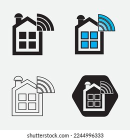 smart home logo vector illustrations design icon template
