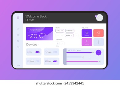 Smart home management app vector design in eps 10