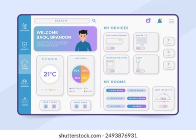 Smart home management app vector design in eps 10