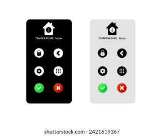 Smart home menu. Temperature mode. Flat style. Vector icon