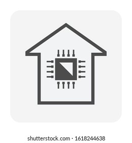 Smart home and micro chip technology vector icon design.