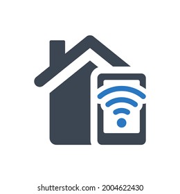 Icono de control móvil residencial inteligente. Archivo EPS vectorial.