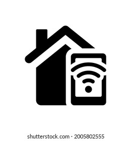 Smart home mobile control icon. Vector EPS file.