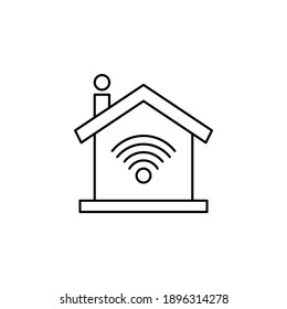Smart home modern network technology illustration icon. Illustration of smart home technology with outline style. Vector