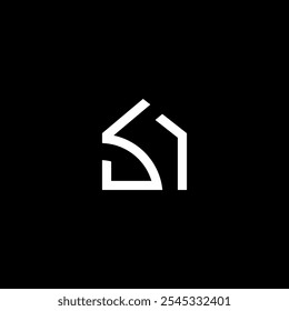 smart home monogram white logo and dark background