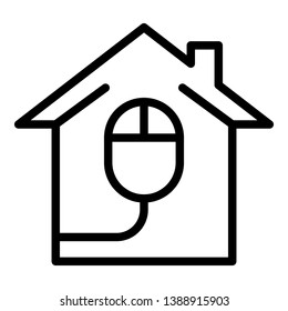 Smart home mouse control icon. Outline smart home mouse control vector icon for web design isolated on white background