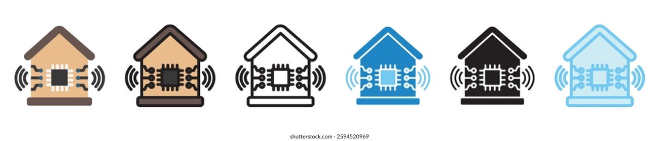 Smart Home multi style icon set. use for modern concept, print, UI, UX kit, web and app development. Vector EPS 10, related to artificial intelligence, technology theme.