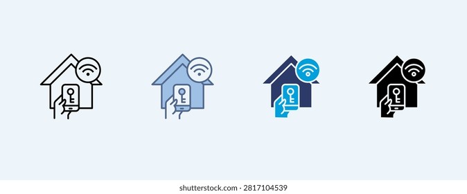 Smart Home Multiple Icon Illustration Vector