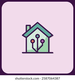 Smart Home Network Connectivity Icon Design