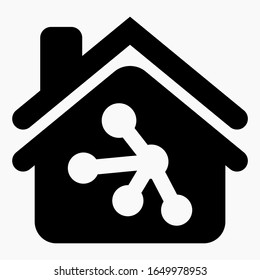 Smart home e icono de red. Ilustración del servidor. Icono vector de línea comercial para sitios web y diseño móvil minimalista plano.