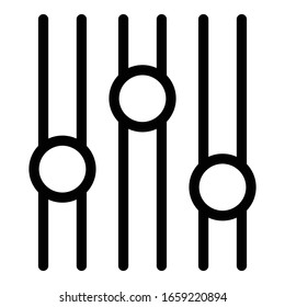Smart home regulators icon. Outline smart home regulators vector icon for web design isolated on white background