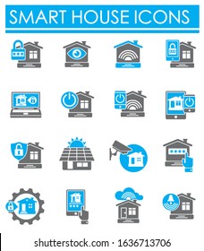 Smart home related icons set on background for graphic and web design. Creative illustration concept symbol for web or mobile app.