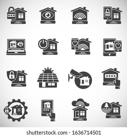Smart home related icons set on background for graphic and web design. Creative illustration concept symbol for web or mobile app.