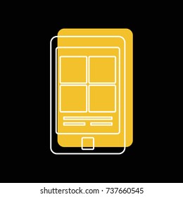Smart home remote control doodle icon vector illustration for design and web isolated on black background. Smart home remote control vector object for label web and advertising
