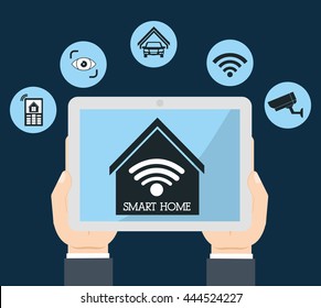 Smart home represented by technology design. colorfulll and flat illustration