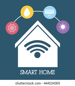 Smart home represented by technology design. colorfulll and flat illustration