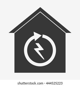 Smart home represented by technology design. isolated and flat illustration