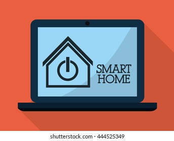 Smart home represented by technology design. colorfulll and flat illustration