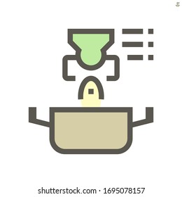 Smart home and robot chef technology vector icon design, 48x48 pixel perfect and editable stroke.