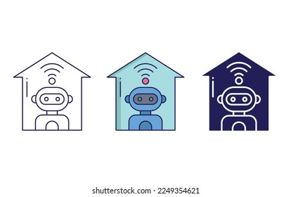 Smart home, Robot icon vector illustration