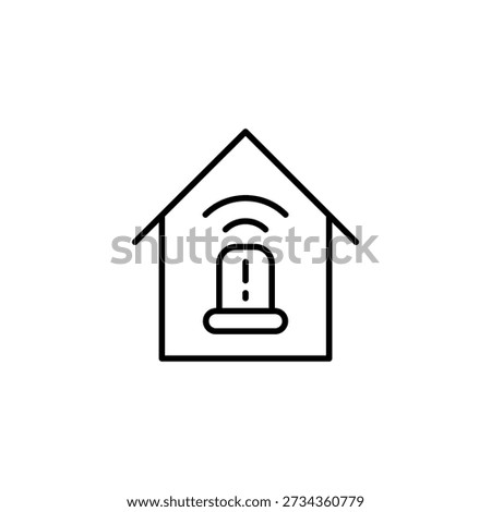 Smart Home Security Alarm System Outline Icon Notification Wireless Technology