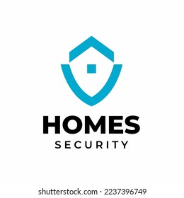 Smart Home Security App Icon Concept. House Roof Shield Unique Logo Design