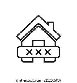 Smart home security code icon design. isolated on white background. vector illustration
