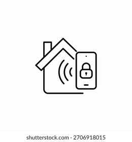 Vector de signo de icono de seguridad inteligente para el hogar
