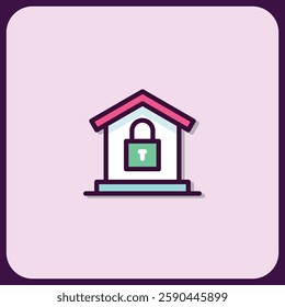 Smart Home Security System Icon Set and Design