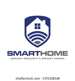 Smart Home Security Tech Logo Design Vector