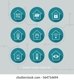 Smart home set of vector line icons.