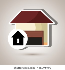 smart home with shapehole isolated icon design, vector illustration  graphic 