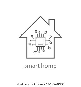 Smart Home Sign Icon. Smart House Button. Remote Control. Modern UI Website Sign. Vector Illustration. EPS 10