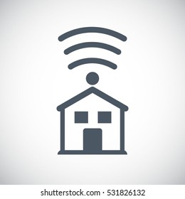 Smart home sign icon. Smart house button. Remote control. 