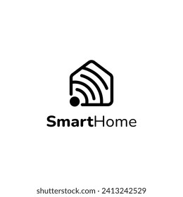 Smart Home Signal Logo Design Template Vector Illustration