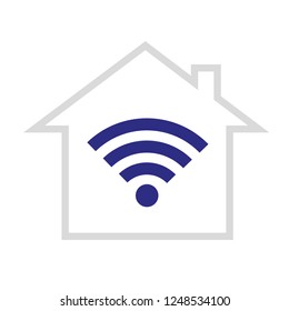 smart home simple icon wifi modern technology vector illunstration EPS10