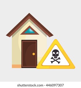 smart home with skull isolated icon design, vector illustration  graphic 