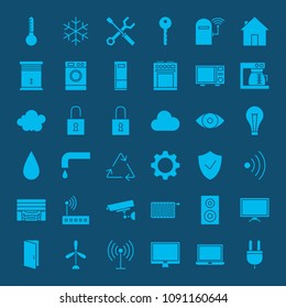 Smart Home Solid Web Icons. Vector Set of Internet of Things Glyphs.