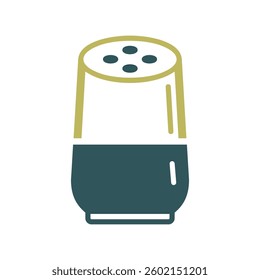 Smart home speaker with digital, virtual assistant vector isolated icon. Graph symbol for music and sound web site and apps design, logo, app, UI