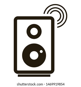 Smart home speaker icon. Simple illustration of smart home speaker vector icon for web design isolated on white background