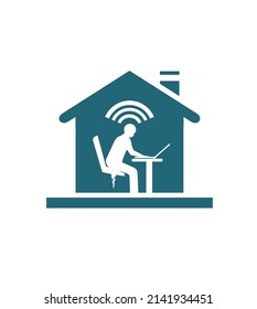 Smart Home Specialists, Remote work online icon, Work from home. 