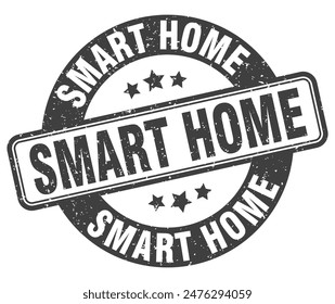 smart home stamp. smart home sign. round grunge label